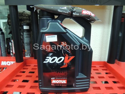 Масло Motul 300V FL ROAD RACING 10w40, 100% синтетическое для 4-х тактных двигателей мотоциклов (1л)
